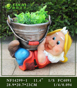 Statua di Gnomo da Giardino in Resina Impermeabile ed Ecologica, Design Divertente con Vaso per Fiori Integrato, Decorazione per Esterni - Product Image 4