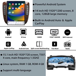 Android Auto & <span class=keywords><strong>Wireless</strong></span> Carplay GPS Navigator 13/15 inch màn hình cảm ứng cho GMC Yukon/Silverado Tahoe ngoại ô 2007 2014 nhiên liệu hiển thị - Product Image 3