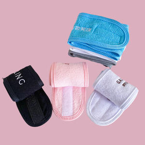 Logo de broderie de maquillage personnalisé Bandeaux velcro de salon de <span class=keywords><strong>sport</strong></span> absorbant la sueur et respirant pour femmes - Product Image 3