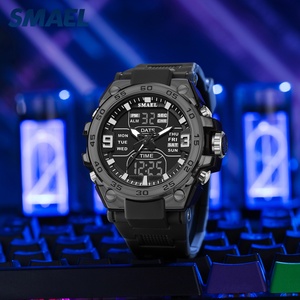 นาฬิกาสปอร์ต SMAEL รุ่นใหม่ 8138 สำหรับผู้ชาย หน้าปัดดิจิตอล LED กันน้ำ ตั้งปลุกได้ ฟังก์ชั่นหลากหลาย นาฬิกาควอตซ์ สายพลาสติก - Product Image 2