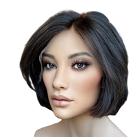 Premier luxe HD dentelle perruque cuticule aligné cheveux humains européens entièrement attachés à la main perruques en gros court Pixi Cut perruques