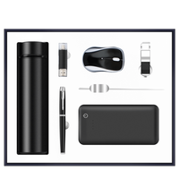 Ensemble souvenir avec tasse sous vide, fournitures scolaires de luxe, pour garçons, avec batterie externe, stylo USB, promotion, vente en gros,