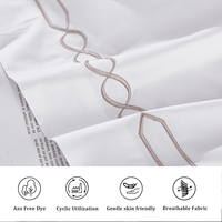 100% coton personnalisé drap de lit ensemble moderne tissé plat drap de lit reine roi tailles hôtel literie sac emballage couverture de lit linge