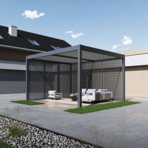 Pérgola impermeable <span class=keywords><strong>de</strong></span> aluminio para exteriores <span class=keywords><strong>de</strong></span> diseño moderno, Gazebo <span class=keywords><strong>de</strong></span> techo rígido directo <span class=keywords><strong>de</strong></span> fábrica, construcción para jardín, Patio trasero - Product Image 1