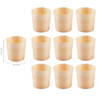 Gobelets jetables en bois style classique pour dégustation de desserts, mariages, fêtes et événements