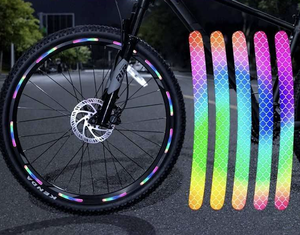 Pegatinas reflectantes <span class=keywords><strong>para</strong></span> <span class=keywords><strong>bicicleta</strong></span> de coche <span class=keywords><strong>para</strong></span> <span class=keywords><strong>ruedas</strong></span> de motocicleta, reflejos coloridos, pegatina de advertencia de seguridad impermeable y duradera - Product Image 1