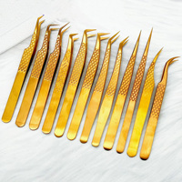 Pinces à cils en acier inoxydable texturé or rose effet miroir, motifs plume dorée et dauphin en fleurs - Durables et précises