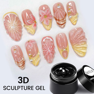 Gel de modelado semisólido sin necesidad de limpiar para polvo de espejo, diamantes de imitación, ondas de agua 3D, arte de uñas, gel UV LED para manicura en casa - Product Image 5