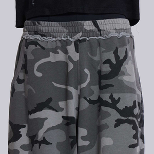 Custom Cotton Raw Edge Finish Baggy Jogger <b>Oversized</b> Elastic Waistband Full Printed Camo <b>Sweatpants</b> - Product Image 3