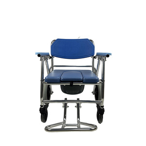 Chaise de toilette pliable en alliage d'aluminium avec roues pour personnes âgées et femmes enceintes, usage hospitalier, pneus de 12 pouces, roue de frein de 4 pouces - Product Image 2
