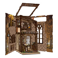 Kit de construction de maison miniature en bois 3d pour adulte Kit de maison miniature en forme de recoin de livre DIY pour maison de poupée DIY Kit de maison miniature