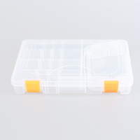 Boîte de rangement multifonctionnelle pour leurres et appâts de pêche, compartiments réglables, plastique rigide de haute qualité, transparente, pour la pêche en rivière