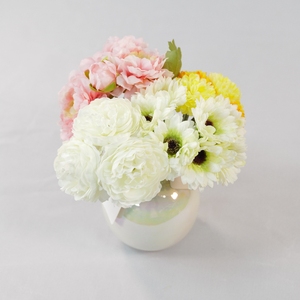 Ramo de Flores Artificiales Mixtas al por Mayor, Realistas, de Seda, Peonía, Gerbera, <span class=keywords><strong>Blancas</strong></span>, Rosas, Amarillas, Hechas a Mano, Duraderas, para el Día de San Valentín - Product Image 2