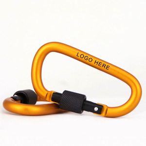 Custom #8 Durable Lightweight Custom Logo Keychain Hook Security Spring Gate Aluminum D Ring Locking Carabiner for Outdoor Use - Product Image 2