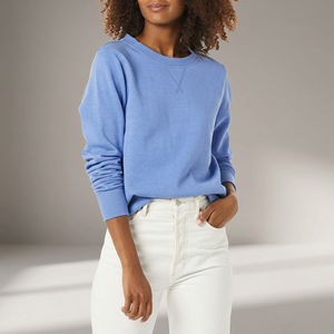Sweat-shirt ample en molleton pour femme, col montant, tissu brossé doux, couleur unie, manches longues, patch personnalisé, vêtements universitaires - Product Image 2