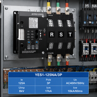 Saklar Transfer Otomatis 125A CE 3P Kelas PC Dual Power ATS AC400V 50Hz 17kA Saklar Pengalih untuk Kabinet Distribusi OEM CCC