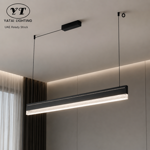 โคมไฟเพดาน LED โมเดิร์น 120 ซม. ปรับความสว่างได้ พร้อมรีโมทคอนโทรล วัสดุเหล็ก อลูมิเนียม อะคริลิค ปรับความสูงได้ เหมาะสำหรับห้องรับประทานอาหาร - Product Image 1