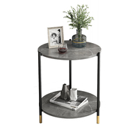Table Basse Rock pour Salon, Maison – Table d'Appoint de Canapé Simple, Moderne, Luxe Léger, Petite Table Ronde