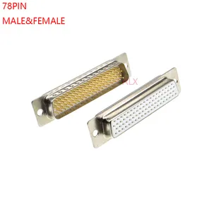 3u Vergulde Massieve Pin Hdd78 Mannelijke Vrouwelijke Connector Soldeer Type D-Sub 78pin Seriële Poort Adapter 78 Pin 78 P