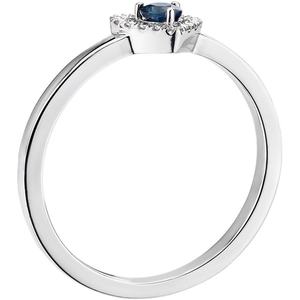 Anillo Halo de Plata de Ley S925 con Zafiro Azul Natural de Corte Redondo y Circonita Cúbica, Joyería de Anillo de Boda para Mujer - Product Image 2