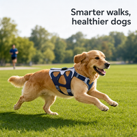 Harnais intelligent pour la santé des animaux de compagnie, traceur GPS pour chien avec moniteur de fréquence cardiaque et de température cutanée, étanche IP67, harnais intelligent pour la santé des chiens