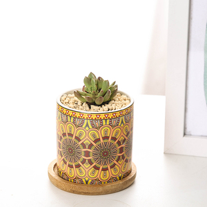 Mini macetas de cerámica con diseño de flor de Mandala, macetas de cerámica para suculentas, novedad - Product Image 6