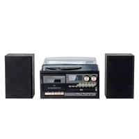 Lecteur de disques vinyles rétro personnalisé, multifonction, lecteur de CD, radio, USB, SD, haut-parleur Bluetooth, télécommande, bois MDF, intérieur/extérieur, cadeau