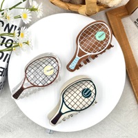 Pince à cheveux mignonne et girly en forme de raquette de tennis de table en plastique pour la rentrée scolaire des femmes