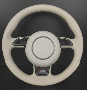 Volante Deportivo RS de Cuero Blanco Personalizado con Botones Multifunción para <span class=keywords><strong>Audi</strong></span> Serie A3/A4/A5/A6/<span class=keywords><strong>Q</strong></span>/Q5/Q7/Q3/A7/A8 - Product Image 1