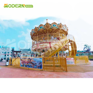 Exquisite 38-seat Double-layer Carousel Ride With Beautiful Led Lighting For Kids Family <b>Entertainment</b> For Sale - Product Image 4
