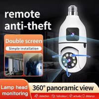 Caméra ampoule WiFi double objectif 4MP, caméra de plafond, surveillance domestique, sécurité intelligente, surveillance réseau, lampe intérieure, double caméra