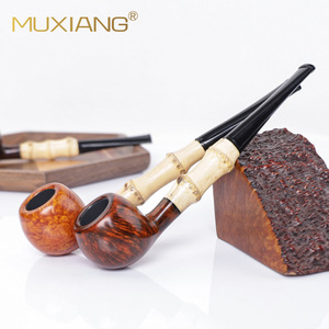 Muxiang Classic Briarwood Smoking Pipe Handmade Straight Type Tobacco Pipe - Product Image 4