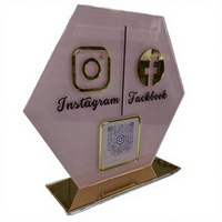 Plaque de code QR de médias sociaux Instagram d'affaires de bureau en acrylique personnalisé pré-assemblé pour scanner