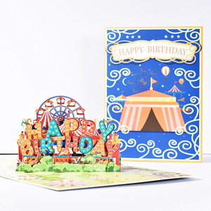 Vendita calda personalizzata stampata all'ingrosso grazie carte regalo 3D Pop-UP buon compleanno bambini biglietti di auguri cartoline regali - Product Image 3