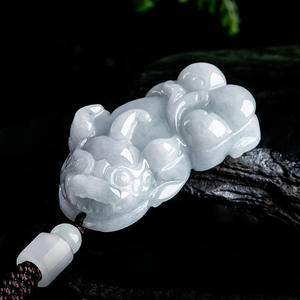 Pendentif en jade naturel de Birmanie Pixiu, bijoux pour femmes, besties mythiques, style chinois, cadeau avec certificat d'évaluation PX45 - Product Image 1