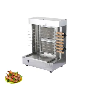 Factory Wholesale Stainless Steel Spinning BBQ Grill 2 Burners Skewers Shawarma Equipment Commercial Doner Kebab Machine