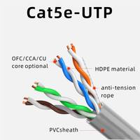 Cable Ethernet Cat5e UTP al por Mayor, 305m 1000ft, 4 Pares CCA, Cable de Red LAN de Alta Velocidad para Proyectos de Construcción