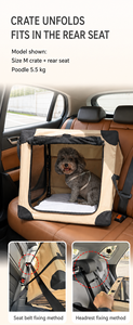 Cage pliable pour animaux de compagnie en Oxford avec côtés en maille pour petits animaux, s'adapte au coffre de voiture - Product Image 6