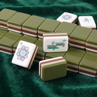 Темно-зеленый 4-слойный акриловый мини-набор для американского маджонга с ручной отделкой, портативные плитки для маджонга для взрослых, для путешествий