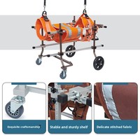 Poussette pour chien de grande taille à traction sur quatre roues, pour animaux âgés/handicapés, support complet, cadre en aluminium pliable, toutes saisons, 35 kg