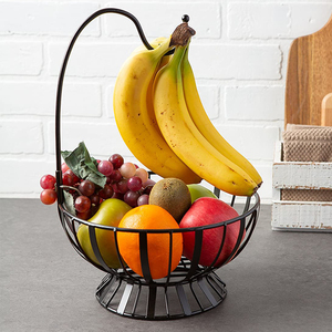 Panier bol pour fruits, panier à légumes et fruits en fil métallique avec <span class=keywords><strong>crochet</strong></span> suspendu <span class=keywords><strong>banane</strong></span> - Product Image 2