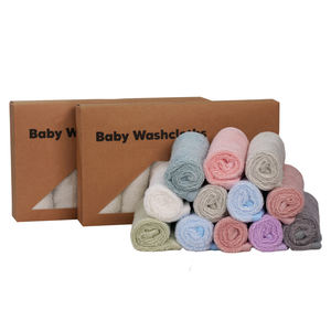 Ensemble <span class=keywords><strong>de</strong></span> lingettes et serviettes carrées pour bébé en bambou 100% naturel, lingettes douces pour le visage <span class=keywords><strong>de</strong></span> bébé, petites serviettes pour bébé - Product Image 3