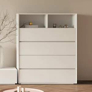 Modern Design Living Room Sideboard Cabinet Wooden White Painted Sideboards And Buffets Chest Drawer 4 Drawers