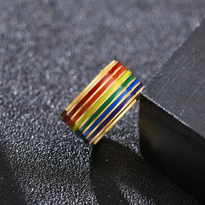 Anel de anel redondo masculino, anel de menino gay elegante preto personalizado - Product Image 3