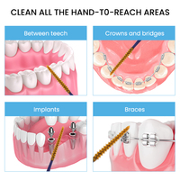 Brosse interdentaire en forme de I OEM pour un nettoyage en profondeur des dents, brosse interdentaire orthodontique en plastique, cure-dent, soin dentaire, certifiée FDA CE