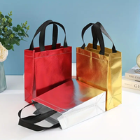 Sac fourre-tout personnalisé laser réutilisable laminé non tissé sacs fourre-tout imperméable or rose shopping sacs en tissu PP avec votre LOGO