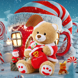 Ensemble d'ours en peluche <span class=keywords><strong>de</strong></span> <span class=keywords><strong>Noël</strong></span> très prisé, décoration <span class=keywords><strong>de</strong></span> fête pour enfants, cadeau saisonnier, décoration <span class=keywords><strong>de</strong></span> chambre et <span class=keywords><strong>de</strong></span> maison - Product Image 1