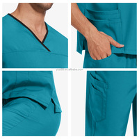 Nouveau Style hôpital à la mode Logo personnalisé hommes ensembles de gommages à manches courtes uniforme clinique dentaire infirmière gommage médical ensembles uniformes