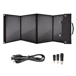 100W Lipat Solar Panel Charger Portabel Lipat Listrik Generator dan Ponsel Qc3.0 Usb Cepat Pengisian