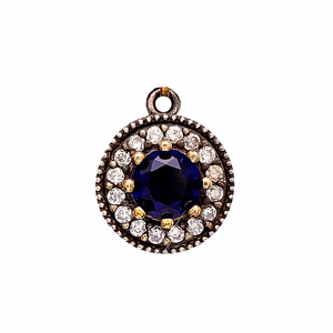 Colgante de Plata de Ley 925 con piedra de zafiro, colgante turco hecho a mano - Product Image 2